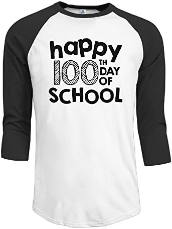 Cotton Men's Teachers 100th Day Of School Student 3/4 Sleeve Raglan Tops Shirt