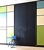 Rabbitgoo Self-Adhesive Wall Sticker Wall Paper Blackboard Sticker Chalkboard Contact Paper (Black) 17.7 by 78.7 Inches with 5 Free Chalks for School/ Office/ Home