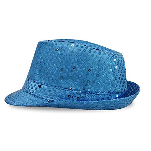 image for ajzdnzvr 1 Pc Women Men Led Light Up Jazz Hat, Adult Glitter Sequins H