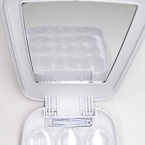 Woniutch 6 Pack Bulk Contact Lens Case Travel Kit with Mirror, (White)
