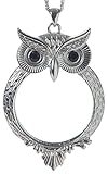 Owl Magnifier Magnifying Glass Pendant Necklace, 30