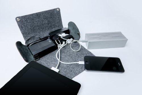 AViiQ AVCSEUFENG Portable Charging Station Mini Folio - Grey Felt