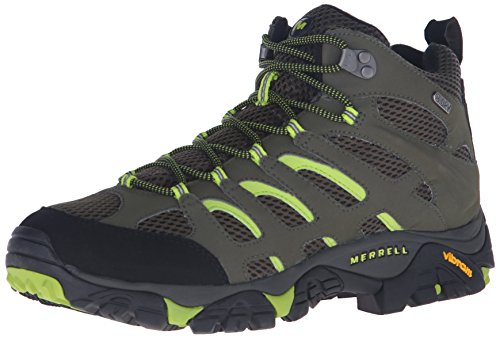 Merrell Men's Moab Mid Waterproof Hiking Shoe, Dusty Olive/Black, 10 M US