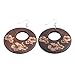 Flower Wood Earrings EVBEA Religious Big Round Statement Dangle Earrings for Women (214,Brown)