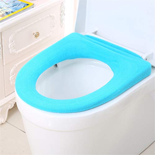 Miklan 10PCs Disposable Toilet Seat Cover, Random Color Bathroom Soft Warmer Stretchable Washable Cloth Easy Installation & Cleaning Comfortable Toilet Seat Cover Pads - Thumbnail 6