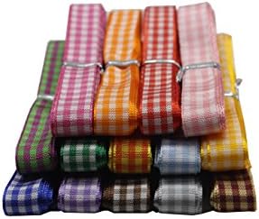 H YOUNG 1/2" Gingham Ribbon 28yd(14×2) Per Package (Plaid Ribbon) environmental, used for Hair accessories,Gift wrapping, DIY gifts,hair bows,scrapbook.