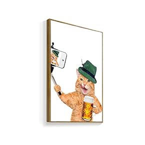 Framed Canvas Wall Art for Living Room, Bedroom Humorous Cat Canvas Prints for Home Decoration Ready to Hanging - 16x24 inches