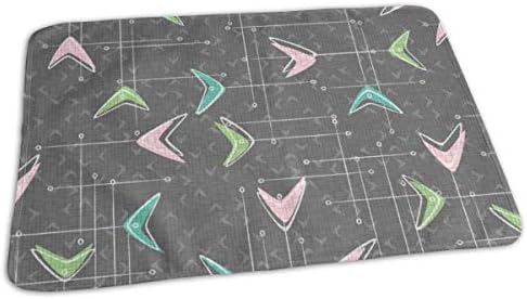 Colorful Boomerang Mobiles On Gray Baby Portable Reusable Changing Pad Mat 19.7”x 27.5”