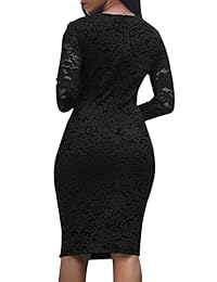 Domy vestido formal de encaje floral para mujer