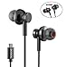USB Type C Earphones, DOTSOG In-Ear Magnetic Earbuds with Mic, Stereo Bass Noise Cancelling Headphones, Sports Headsets Compatible with Google Pixel 3/2/XL, Huawei, Essential Phone, Other Typc C Devic