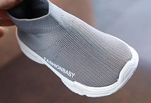 Dainzuy Toddler Baby Boys Girls Mesh Boots Sport Sneakers Socks Shoes (Age:12-18M EU:20 US:5.5, Gray)