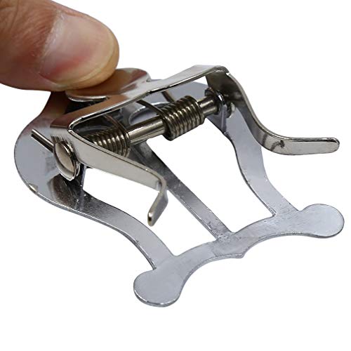 GloryMM Sturdy Silver Plated Sax Clamp-On Clip Holder Lyre for Alto Tenor Saxophone Musical Part