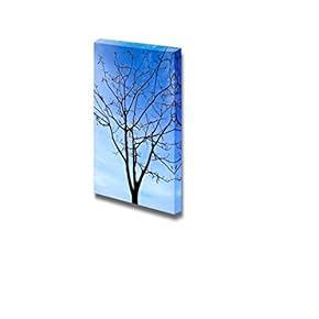 The Bare Tree with Yellow Flowers on Blue Sky for Home or Office Art - Canvas Art Wall Art - 18" x 12"