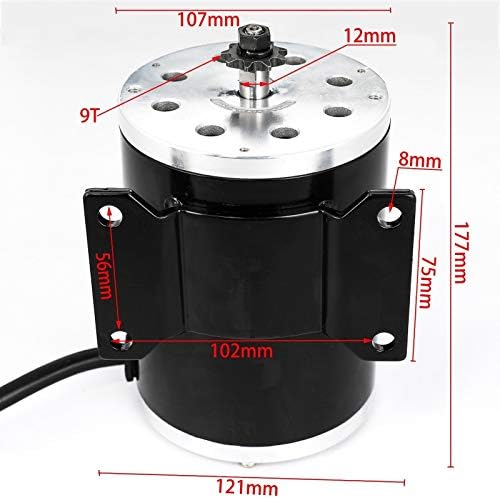 1800W 48V DC Brushless Electric Drive Motor for ATV GoKart E-Bike BM1109 T8F 9T