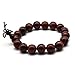 Zen Dear Unisex Natural African Blood Red Sandalwood Prayer Beads Tibetan Buddhism Mala Bracelet Necklace (12mm x 17 Beads)