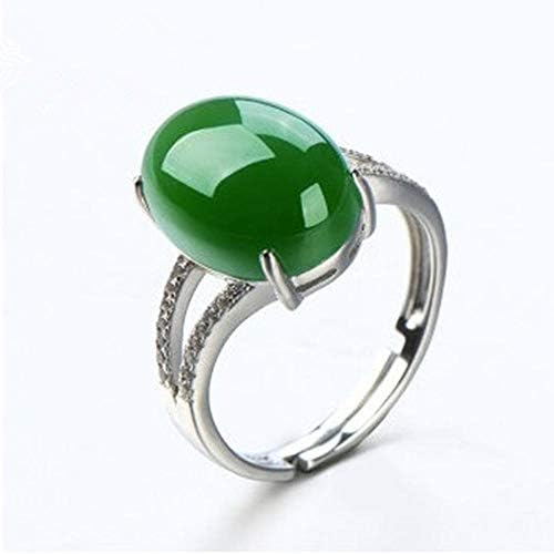 Zhiming Natural genuine and Jade Ring women's 925 silver Hetian jasper female ring jadeite Ring