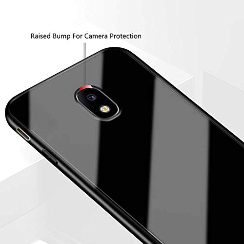 Mobiclonics Toughened Glass with Shockproof TPU Bumper Back Case Cover for Samsung Galaxy J7 Pro (Black)