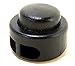 Fms Ravenox Double Hole Kettle Drum Cord Lock | Paracord Lock for Rope, Twine, Bags, Luggage, Apparel, Footwear Use | Plastic Spring Stop Toggle Stoppers (6 Pack)(Black)