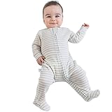 Footed Pajamas from Woolino, 100% Merino Wool Blanket Sleeper, Taggless Neck, 18-24 Months, Dream (Lilac Gray)