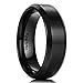King Will Mens 7MM Black Titanium Ring Brushed Matte Finish Comfort Fit Wedding Band