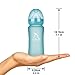 Wawita Glass Baby Bottle with Protective Silicone, Anti-Colic System and Soft Medical Breast-Like Silicone Nipple, Lightweight, BPA Free, Natural Breastfeeding Bottle, Medium Flow, Blue 8 Ounces