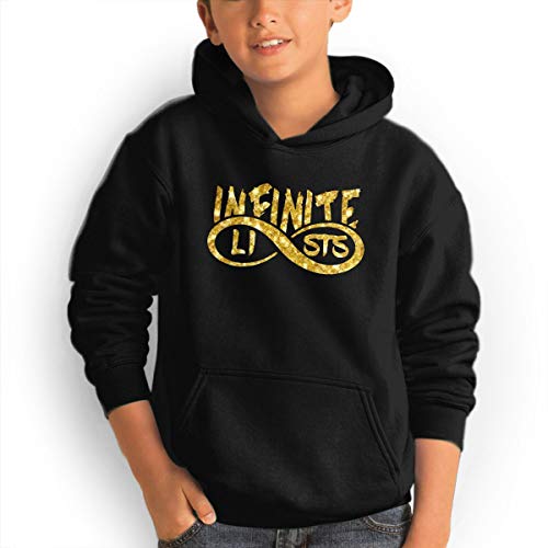 Infinite~Lists Teenagers Fashion Hoodies Custom Pulloversr Black M