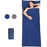 HIKENTURE Sleeping Bag Liner, Lightweight Travel and Camping Sheets with Zipper, Cotton Ultralight Sleep Sack, Backpack Liner for Sleeping Bag, for Travel, Hotel, Hostel, Picnic