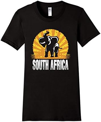 Women's African Elephant In South Africa Distressed Graphic T-Shirt XL Black