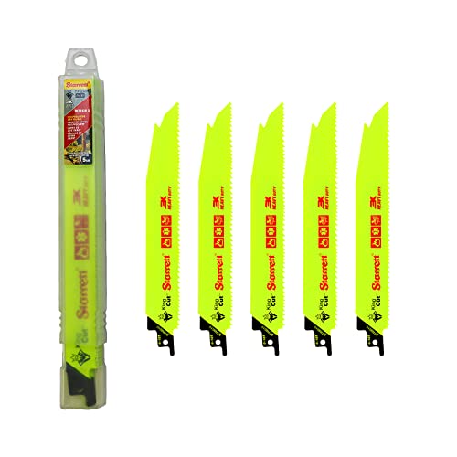 Starrett Bi-Metall-Säbelsägeblatt - 5 Stück BTR8610-5 King-Cut 200 mm/8" Zoll 6-10TPI Unified Shank Heavy Duty Cutting - Kompatibel mit Bosch, Dewalt, Makita und vielen anderen