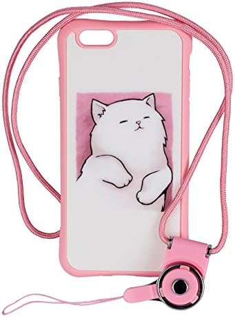 iPhone 6S Case, iPhone 6 Case, by LuxFox [Cool Animal] Shock-Proof Protective Silicone Case TPU Bumper For Women + [Pink Color] Funny Luxury Cute Back Cover with Lanyard For Apple iPhone 6 (4.7 Inch)