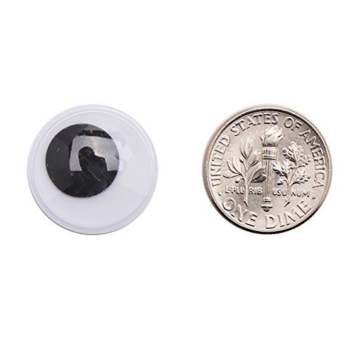 DECORA 1000 Pieces 18mm Round Wiggle Toy Eye Plastic Googly Eyes with Self-Adhesive for Crafts Making