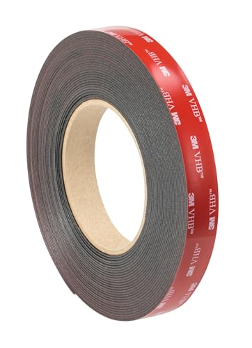 3M VHB Adhesive Tape 5925, 19 mm x 33 m, 0.64 mm, Black, Film Liner, 4/Pack