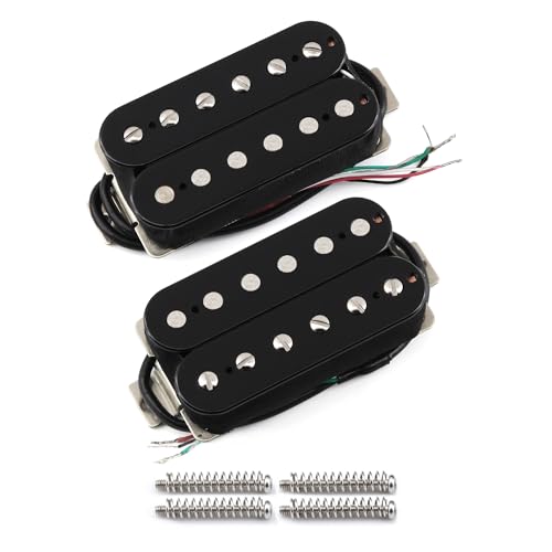 FLEOR Alnico 5 Gitarren-Tonabnehmer, Humbucker-Tonabnehmer Hals-und Steg-Set, Schwarz