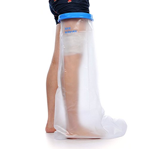 Hain Adult Leg Cast Cover, HAIN Clear Waterproof Shower Bandage Protector with Seal Protection for Foot, Knee, Ankle Wound in Bathing or Swimming, 100% Reusable(Full Size) (Long Leg)