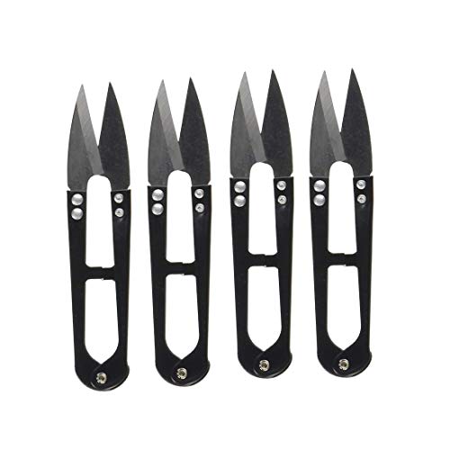 Autoly Black Metal Grip Thread Clip Tailor Yarn Spring Scissors Stitch Cutter 4pcs