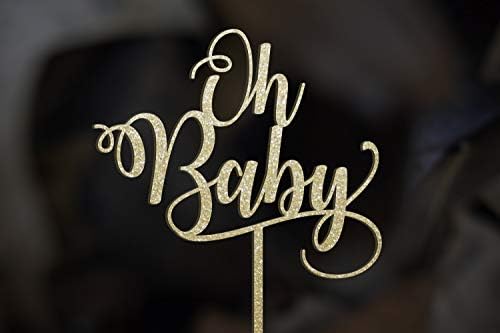 Personalized Baby Cake TopperPersonalized Baby Shower Cake Topper Oh Baby Champagne Gold Great Your Own Gold Glitter Cake