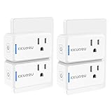Smart Plug 4-Pack Upgraded Mini WiFi Smart Socket Outlet Work with Amazon Alexa Echo/Google Assistant and IFTTT, No Hub Required by KKUP2U