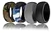 Mens Silicone Wedding Ring - 4 Rings Pack - Ultra Premium Quality Bands for Active Men - Black Grey Blue Green Camo (12)