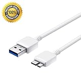 SideTech Super Speed USB 3.0 Type A to Micro-B Note 3 Cable in WHITE (3 FEET, SHIPPED ON SAME BUSINESS DAY) (3 FT Note 3 Cable x 1)