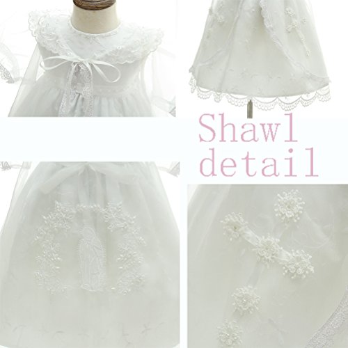 image for Moon Kitty Baby Girl 3PCS Christening Dress Embroidery Jesus and Cross