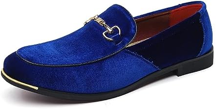 Amazon.com | FERUCCI Handmade Men Plain Royal Blue Velvet  display picture 1