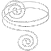 Gold Silver Arm Cuff for Women Open Adjustable Upper Arm Bangle Coil Swirl Armlet Armband Wings Angel Minimalist Upper Arm Cuff Jewelry Statement Party Jewelry