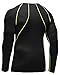 BALEAF Men's Cool Dry Skin Fit Long Sleeve Compression Shirt Color Black/Green Size M