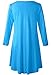 LARACE Women’s 3/4 Sleeve Casual Swing T-Shirt Dresses(3X, DeepSkyBlue)
