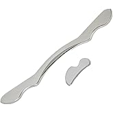 NCCYOOT Gua sha Tool gua sha Stainless Steel iastm Tool Gussha Massage Tool Muscle Scraping Tool for Soft Tissue Therapy and Reduce Arms,Back, Legs, Neck Muscle Pain(bianb)………, Silvery White