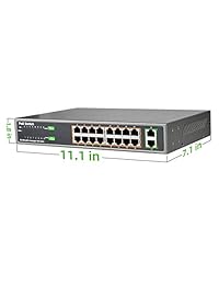 Interruptor Gigabit de 18 puertos, Hornbill 16 puertos FE PoE+2 Gigabit  IEEE802.3at af   150 WATTS   19" montaje en rack