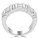 Madina Jewelry 1.50 ct Baguette and Round Cut Diamond Wedding Band Ring in Platinum in Size 9