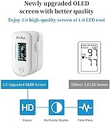 ViATOM Pulse Oximeter Bluetooth Finger Clip SpO2 PR OLED White view 6