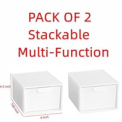 Yieach 2 Pack Stackable Makeup Organizer Storage