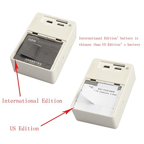 Newmowa 1200mAh Replacement Battery (2-Pack) and Dual USB Charger for Xiaomi Yi Action Camera(AZ13-1 Battery Only Compatible International Edition)